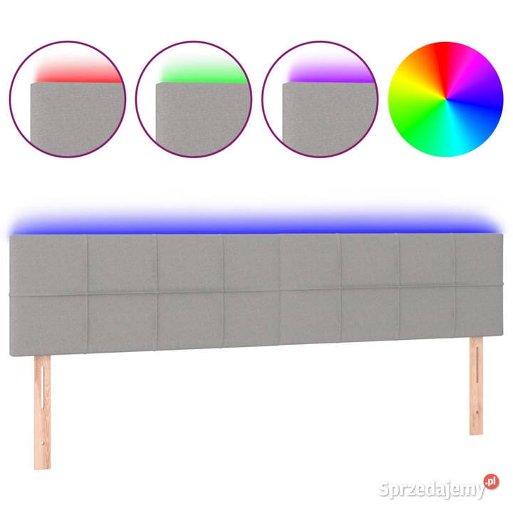 Zagłówek do łóżka z LED jasnoszary 160x5x7888 Ramy i stelaże mazowieckie Warszawa