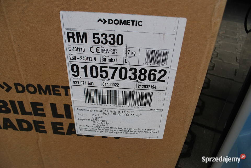 NOWA LODÓWKA DOMETIC RM 5330 do przyczepy OKAZJA mazowieckie