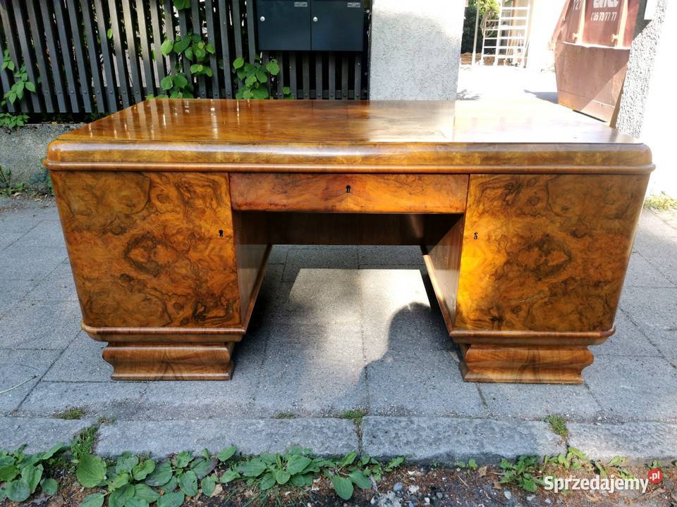 Biurko gabinetowe Art Deco dwustronne dolnośląskie
