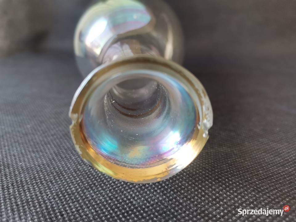 Stara przedwojenna karafka szkło opalizowane Art śląskie Katowice