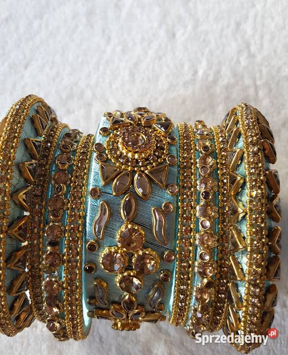 Indyjskie orientalne bransoletki bangle turkus Szczecin