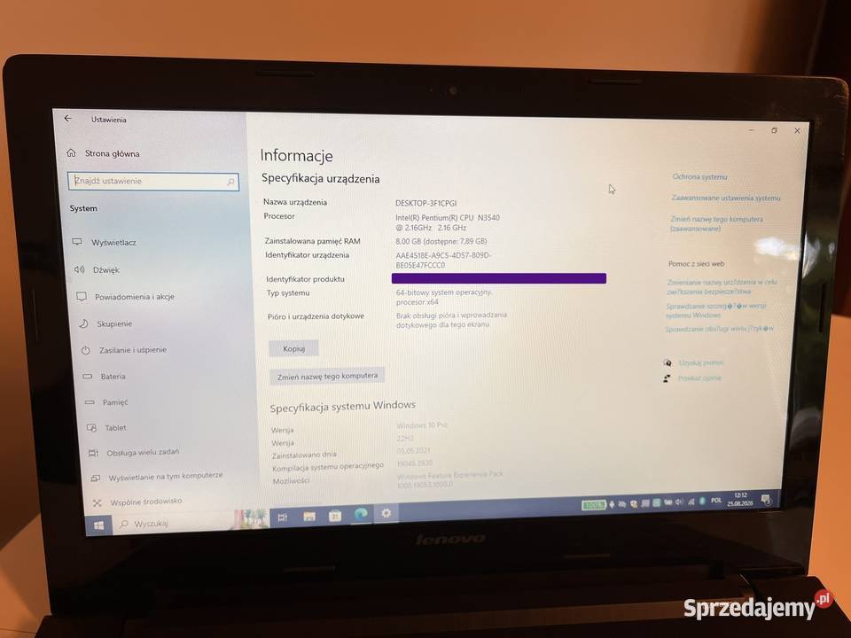 Lenovo G5030 156 Pentium N3540 8 GB RAM SSD łódzkie Łódź