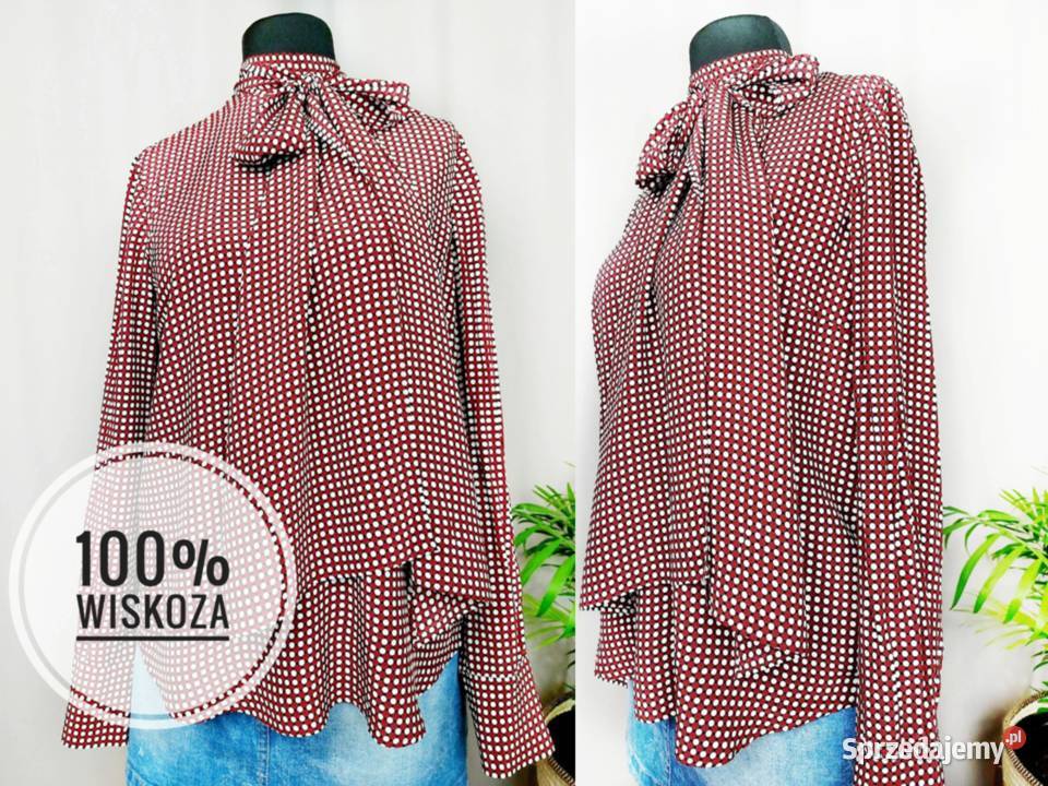 Bluzka damska w groszki kropki długi rękaw 100 Złoczew