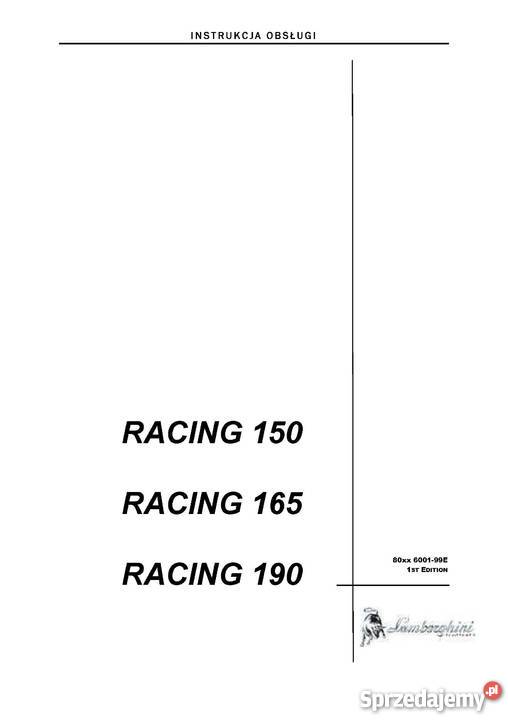 Instrukcja Lamborghini Racing 150 165 190