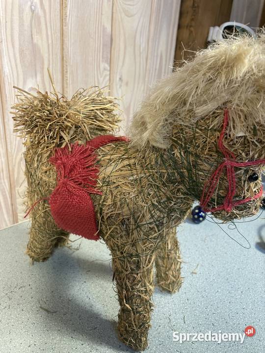 Słomiany konik ozdoba zabawka Vintage handmade Rzeszów