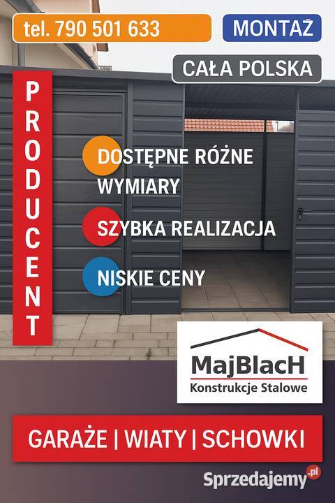 GRAFIT Wiata ogrodowa GARAŻ BLASZANYDomek Ostrzeszów