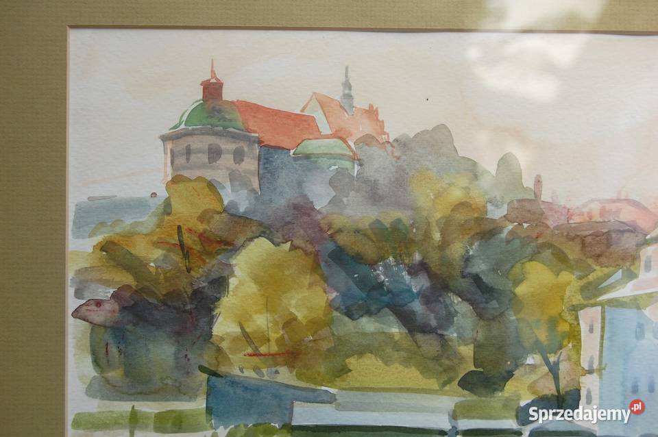 Stare Miasto Lublin akwarela obraz Mirosława wielokolorowy
