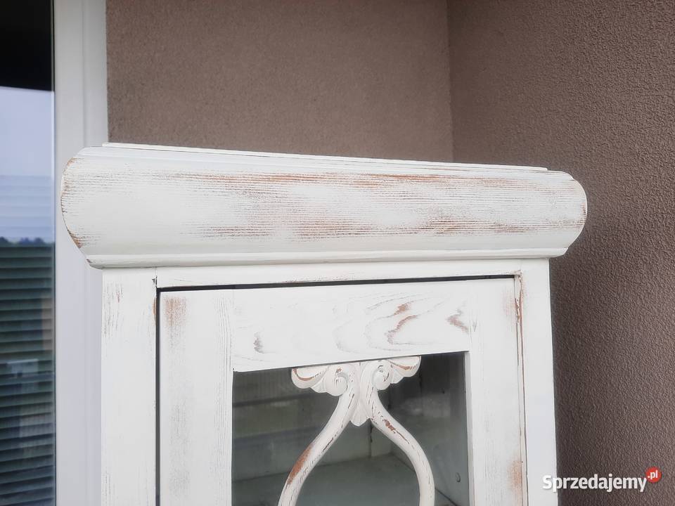 Stary międzywojenny słupek szafka shabby biały pomorskie Tczew