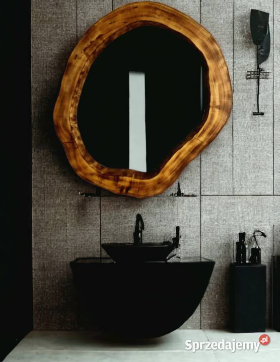 drewno w łazience dekoracyjne okrągłe LUSTRA Rzeszów
