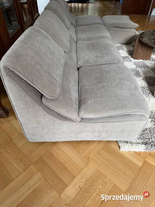 Modułowa sofa vintage w jasnym odcieniu beżu Sofy i kanapy Wrocław