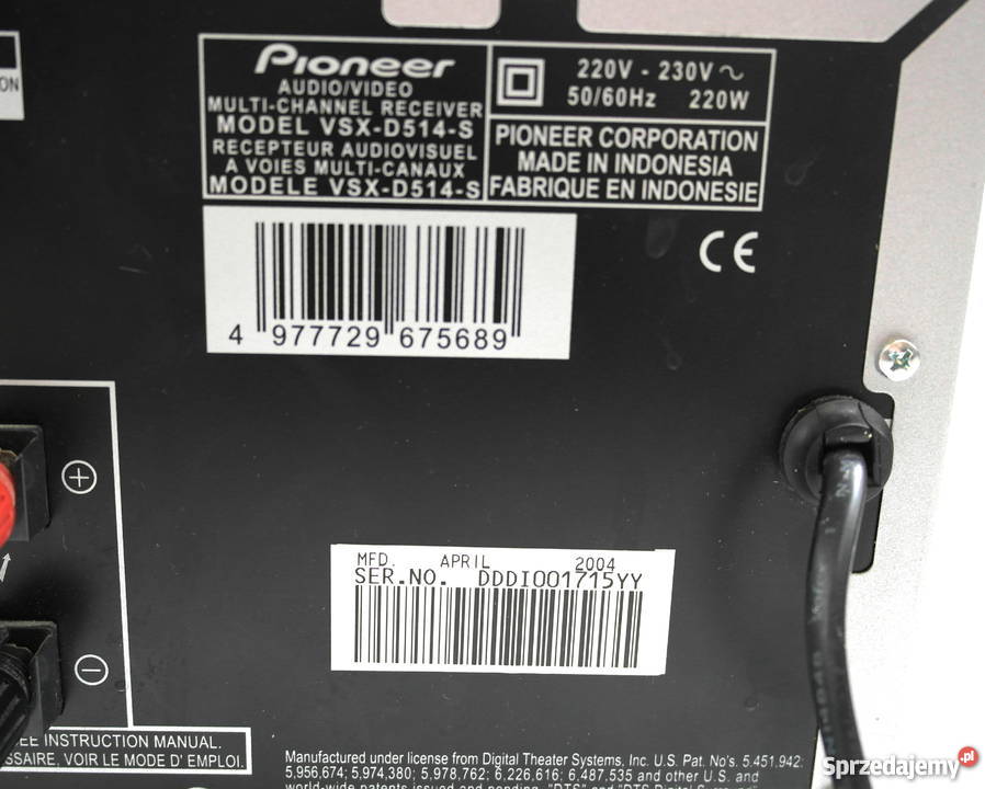 AMPLITUNER PIONEER VSXD514 Kędzierzyn-Koźle