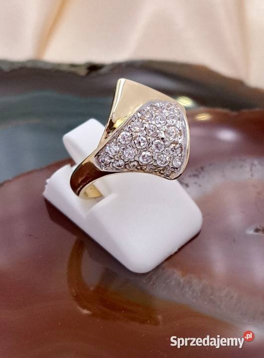 Pierścionek r14 Złoty pr585 Glamour Z825