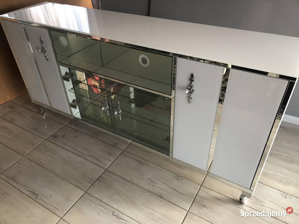Komoda biała lustrzana noga Ludwik gałka Kępno sprzedam