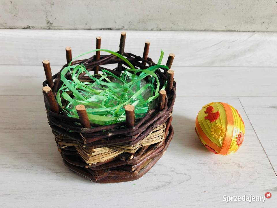 NOWA ozdoba wielkanocna drewniany koszyczek Wielkanoc Łódź sprzedam