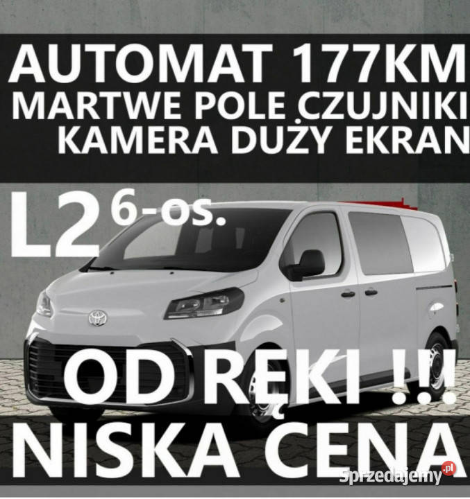 Toyota ProAce 6os Brygada 177 8AT Kamera Ekran wielofunkcyjna kierownica