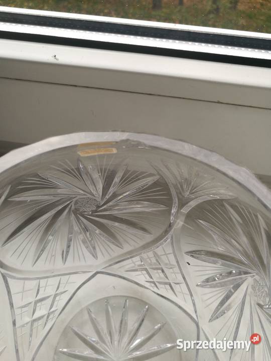 Kryształowa duża bombonierka Porcelana i szkło Choszczno