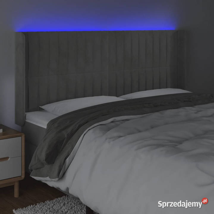 Zagłówek do łóżka z LED jasnoszary 203x16x118128 mazowieckie Warszawa