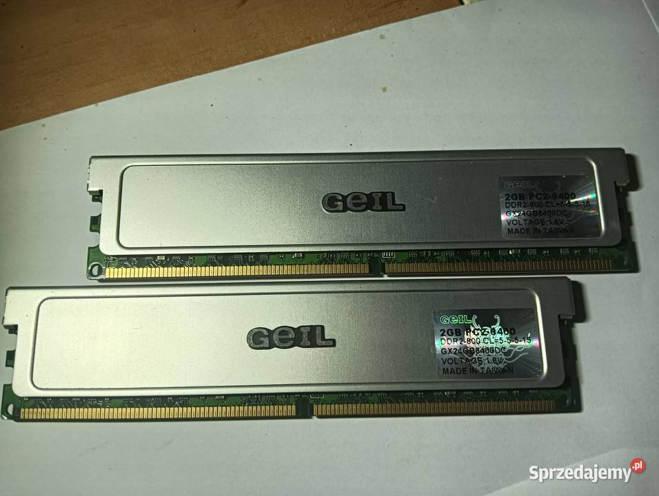 Pamięć RAM GEIL 2x2GB 800Mhz PC26400 CL55515 Imielin