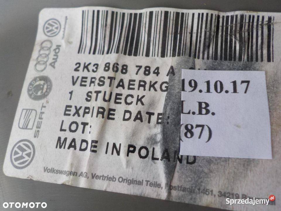 BOCZEK TAPICERKA PRAWA 2K3868784A CADDY MAXI Motoryzacja Nowy Tomyśl