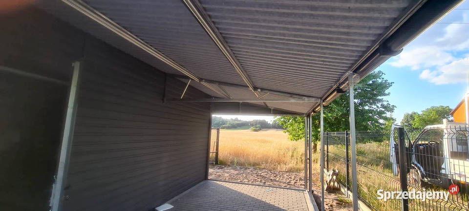 GARAŻ BLASZANY 6m x 6m WIATA 3M DWUSPAD 2xBRAMA Łapanów