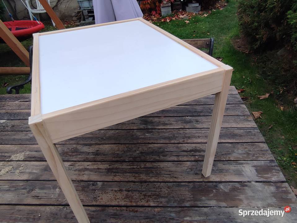 Stolik dziecięcy lita sosna bezbarwny śląskie Czernica