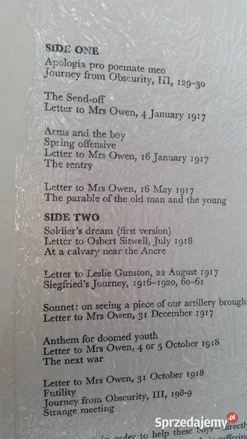 WILFRED OWEN 18931918 Edited by Frederick Woods lubelskie Puławy