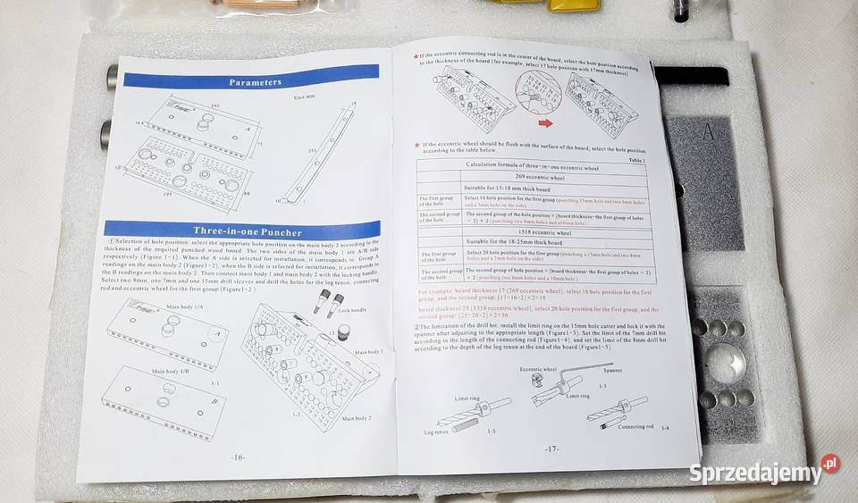 Narzędzie łączenia kołki konfirmaty pozycjoner Gubin