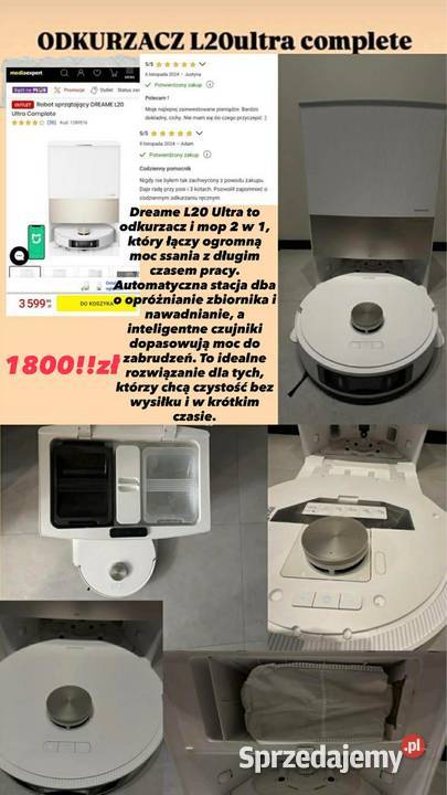 ODKURZACZ DREAM L20 ULTRA COMPLETE Pozostałe Ożarów Mazowiecki