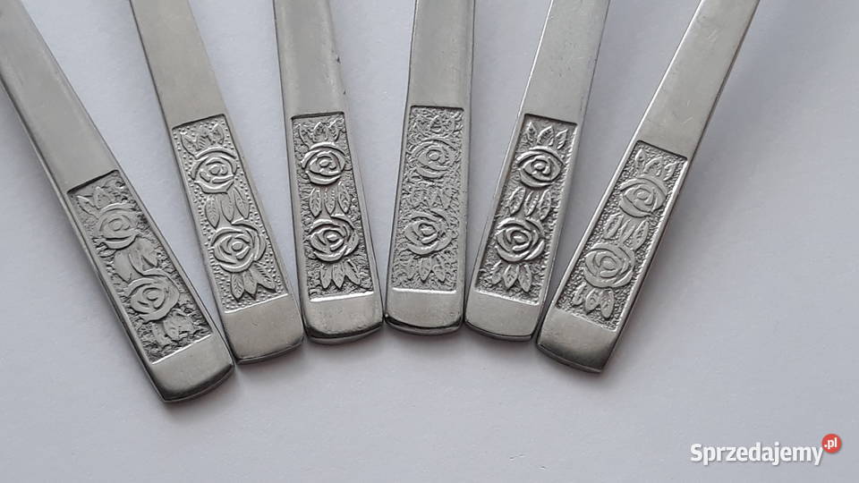 Łyżeczki do herbaty 3 RÓŻE Gerlach sztućce PRL Dąbrowa Górnicza