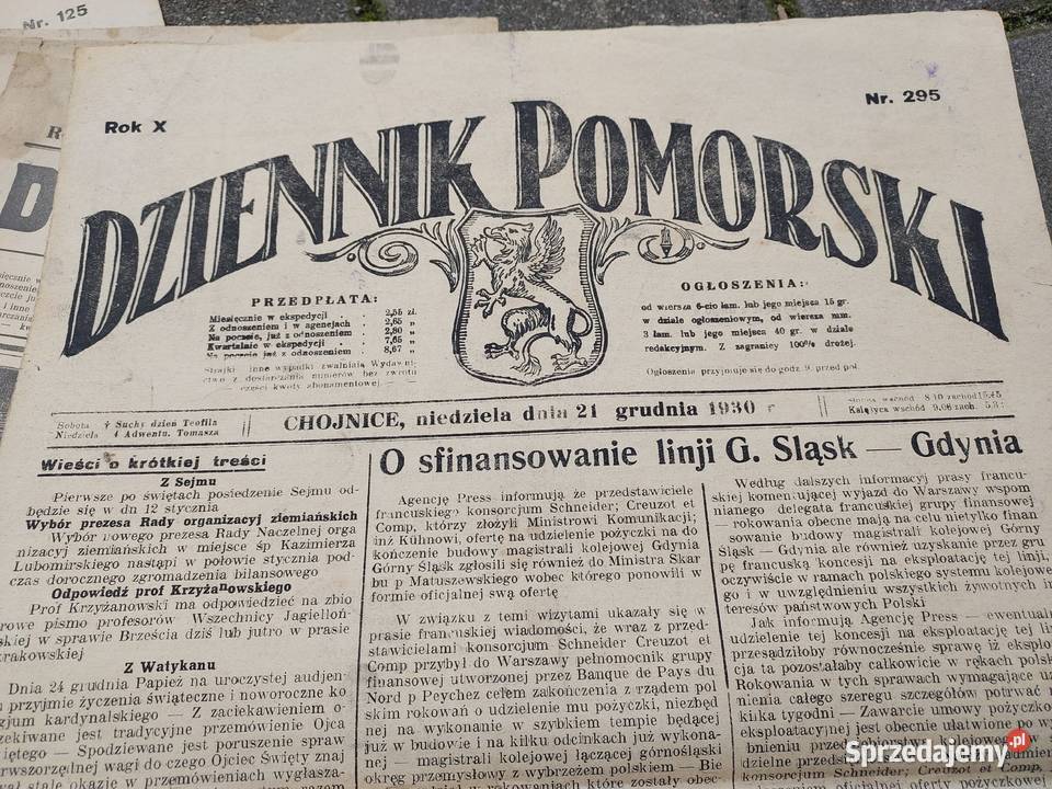Stare gazety Dziennik Pomorski Chojnice lata Tczew sprzedam