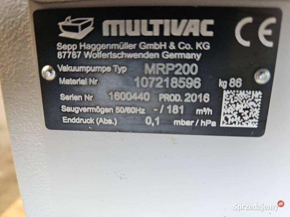 Pompa próżniowa Mutivac MRP 200 21 Krotoszyn