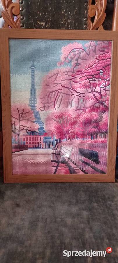 4434 stary plakat haft diamentow Wieża Eiffla w Poznań sprzedam