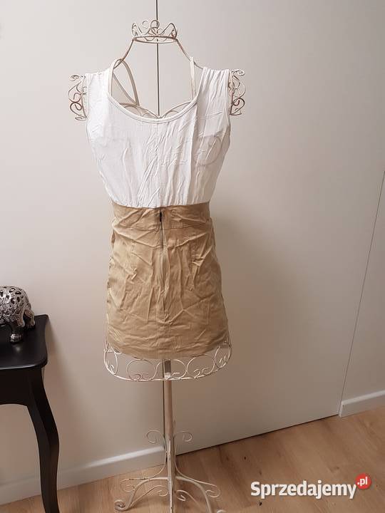 Ciekawa sukienka białobezowa 38 Rozmiar 38(M) Warszawa