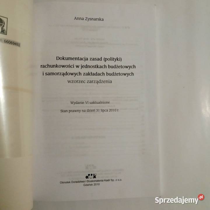 Anna Zysnarska Dokumentacja zasad rachunkowości sprzedam