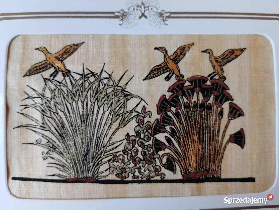 KARTKA malowana na papirusie składana PAPIRUS z Kartki okolicznościowe sprzedam