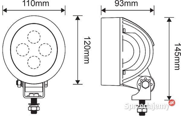 Lampa robocza LED do John Deere Fendt 40W 4500lm małopolskie Kamionna