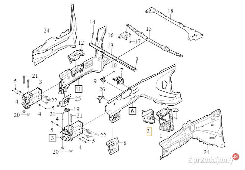 VOLVO S90 V90 II wspornik lewej podluznicy Bielany Wrocławskie