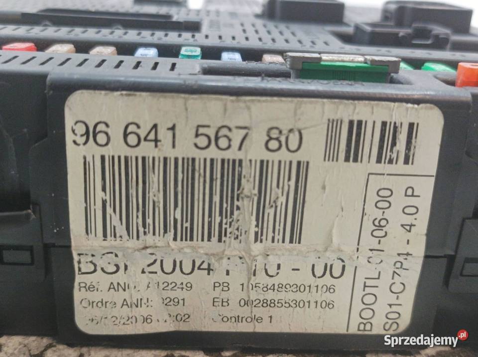 SKRZYNKA BSI 9664156780 P1000 Citroen C2 I Rok produkcji 2007 świętokrzyskie