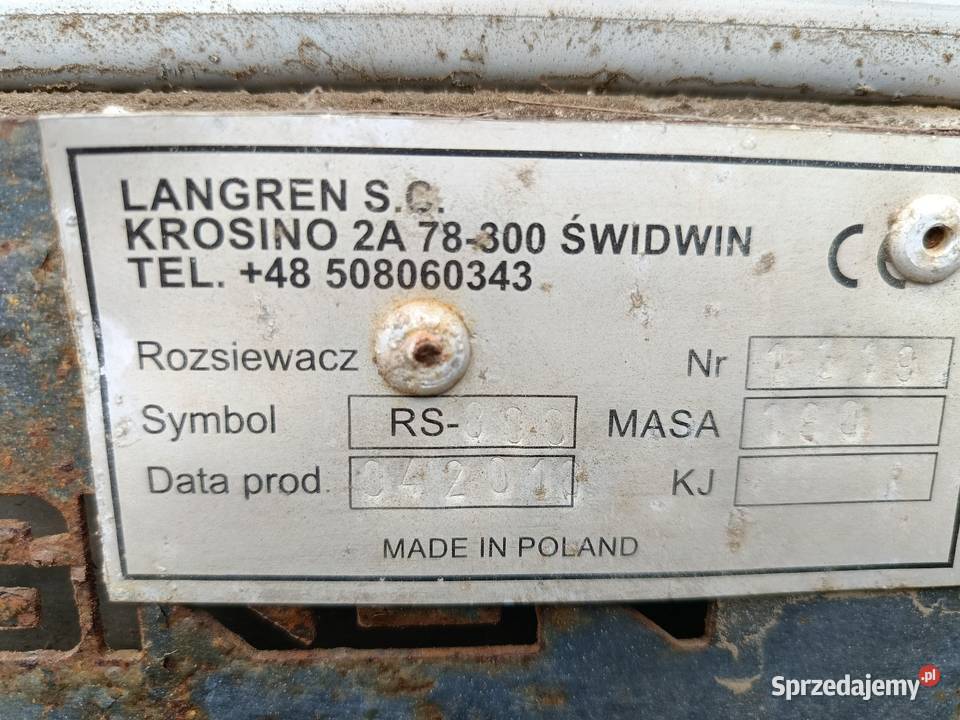 Rozsiewacz nawozów langren 800L Rozsiewacze nawozów podlaskie Jedwabne