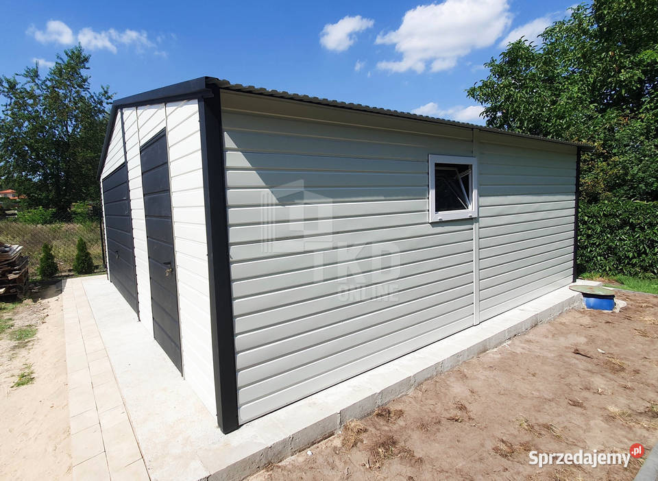 Garaż Blaszany 65x5 Brama drzwi okno Antracyt Sprzedaż Kalisz