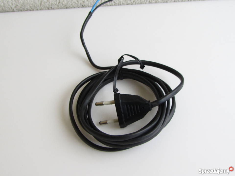 Kabel czarny wtyczka płaska dwużyłowy płaski sprzedam