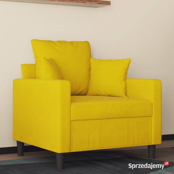 Fotel żółty 60 obity aksamitem WM359289 Warszawa sprzedam