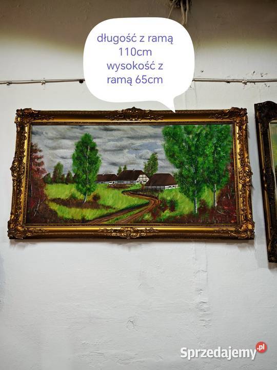 Stary obraz w pięknej ramie Sandomierz sprzedam