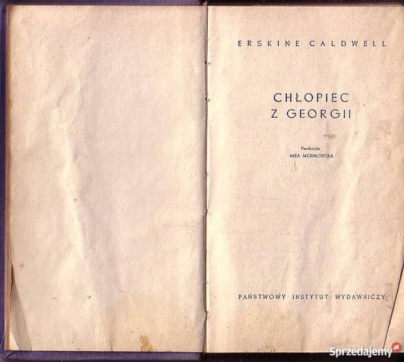 0205 CHŁOPIEC Z GEORGII ERSKINE CALDWELL małopolskie Czyrna sprzedam