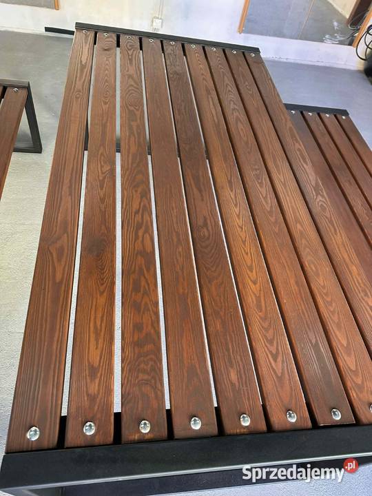 Ręcznie wykonany komplet ogrodowy stół 2 ławki Biłgoraj