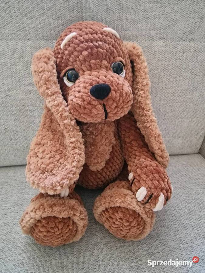 Piesek Spaniel zrobiony na szydełku Poznań