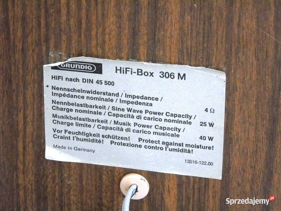 Monitory Grundig Box 306 M Vintage HiFi DOSTAWA Jasło