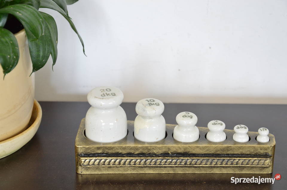 stare ceramiczne ODWAŻNIKI do WAGI szalkowej Jastrzębie-Zdrój