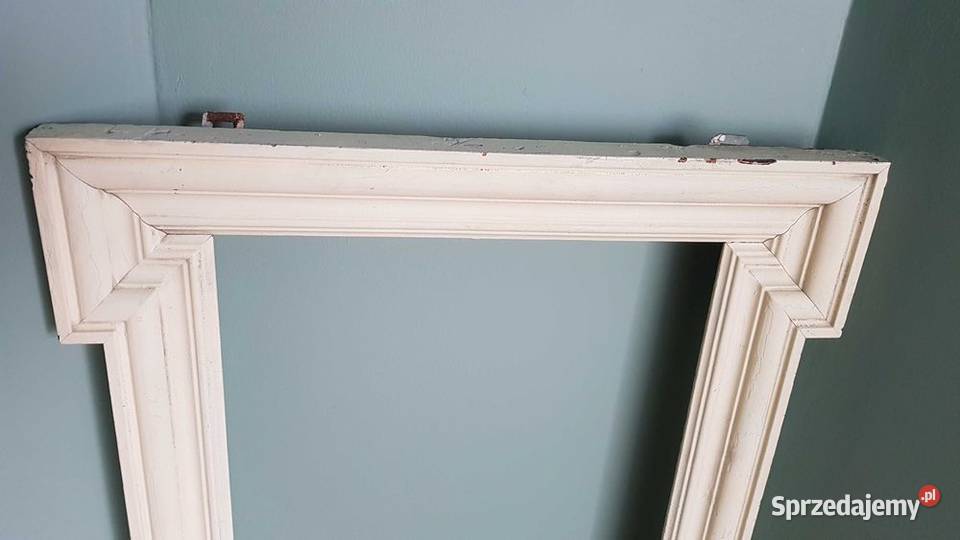 Stara biała drewniana rama na lustro obraz Katowice sprzedam