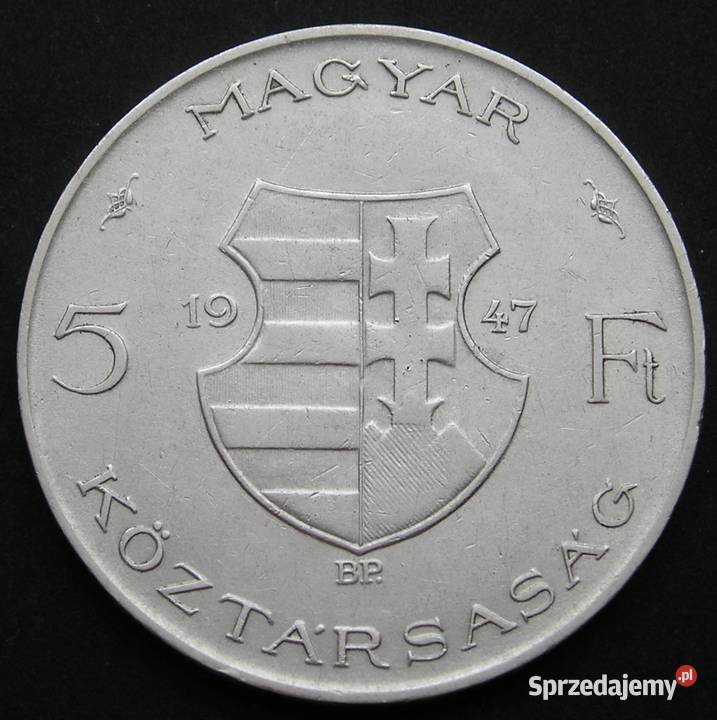 WĘGRY 5 FORINTÓW 1947 LAJOS KOSSUTH SREBRO Łódź